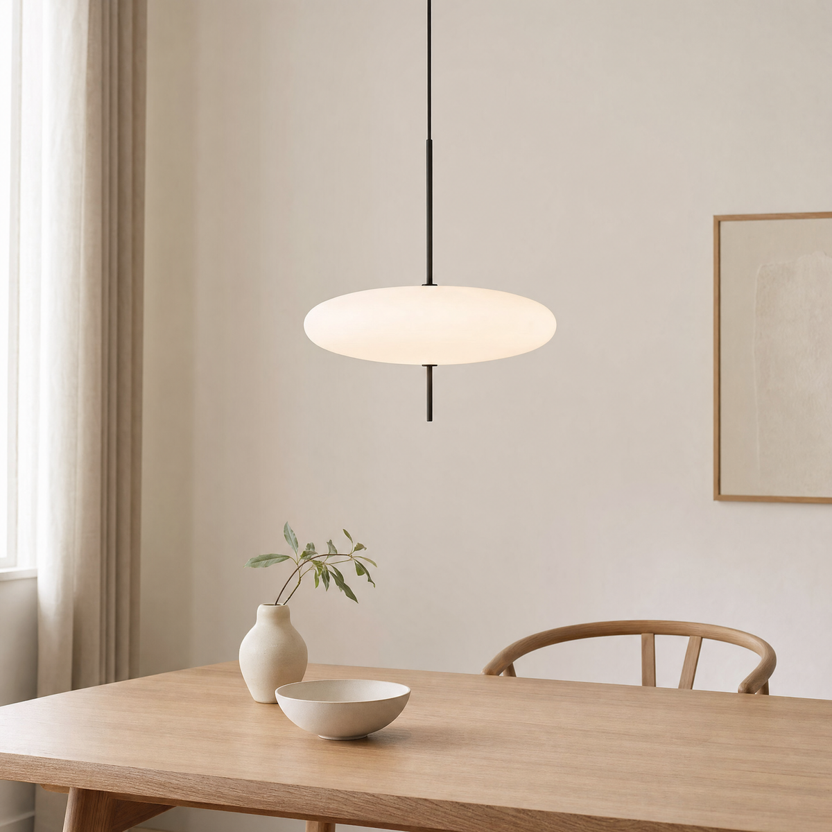 Slate Hanging Lamp for Living Room in white 50