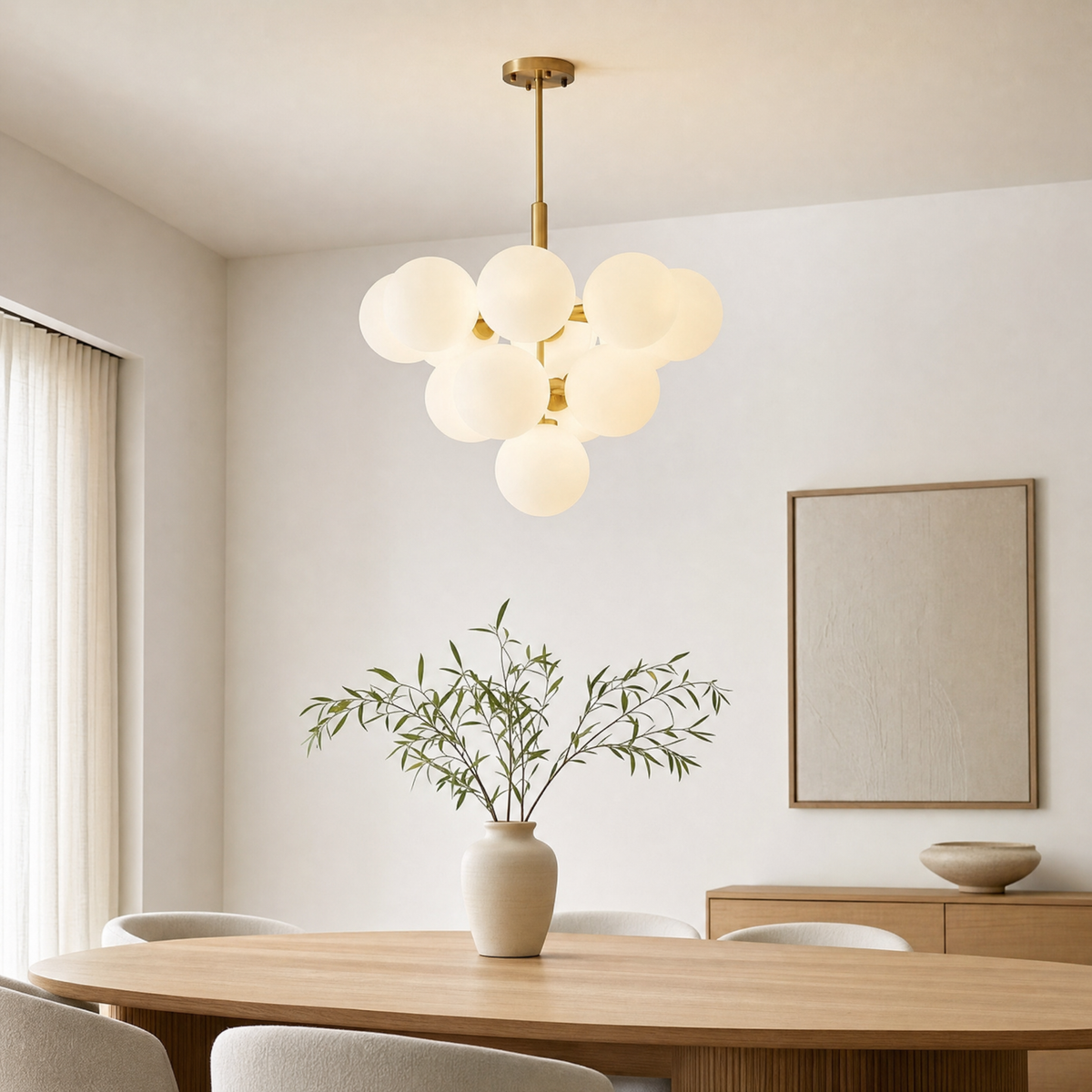 Plover Hanging Ceiling Light for Bedroom in gold 13-light