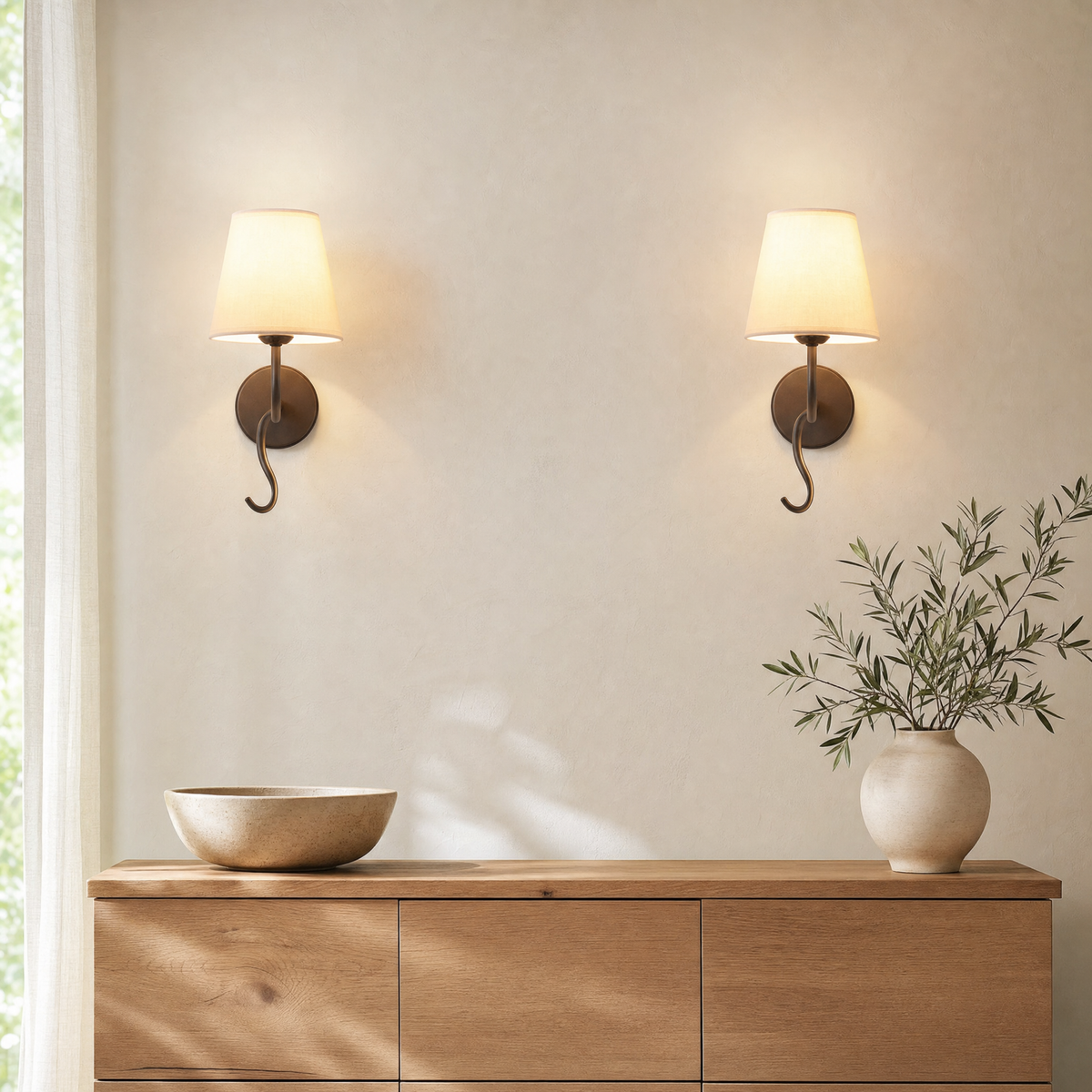 Myrtle Wall Light Fixture for Living Room in 2 pieces black