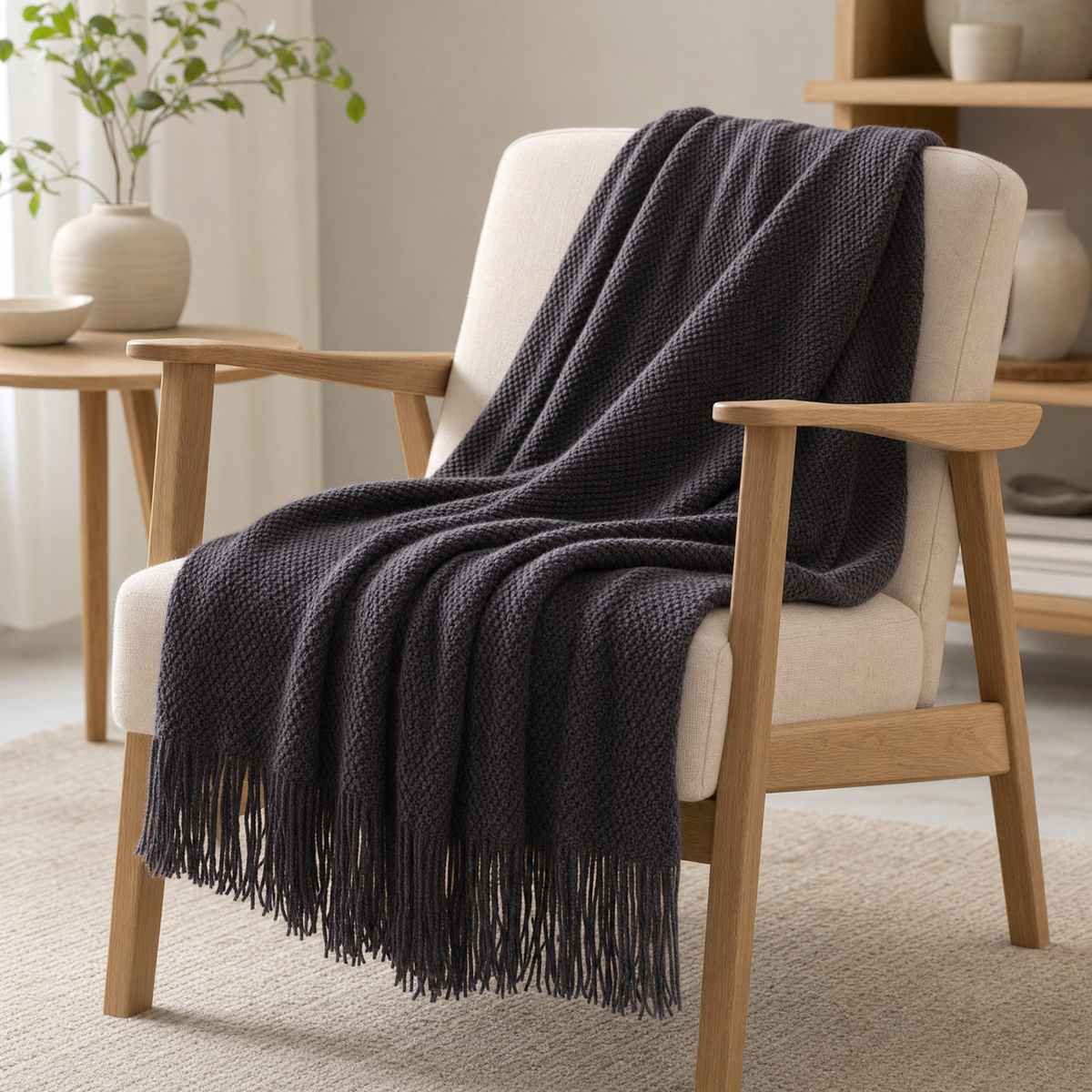 Skye Cozy Throw in grey