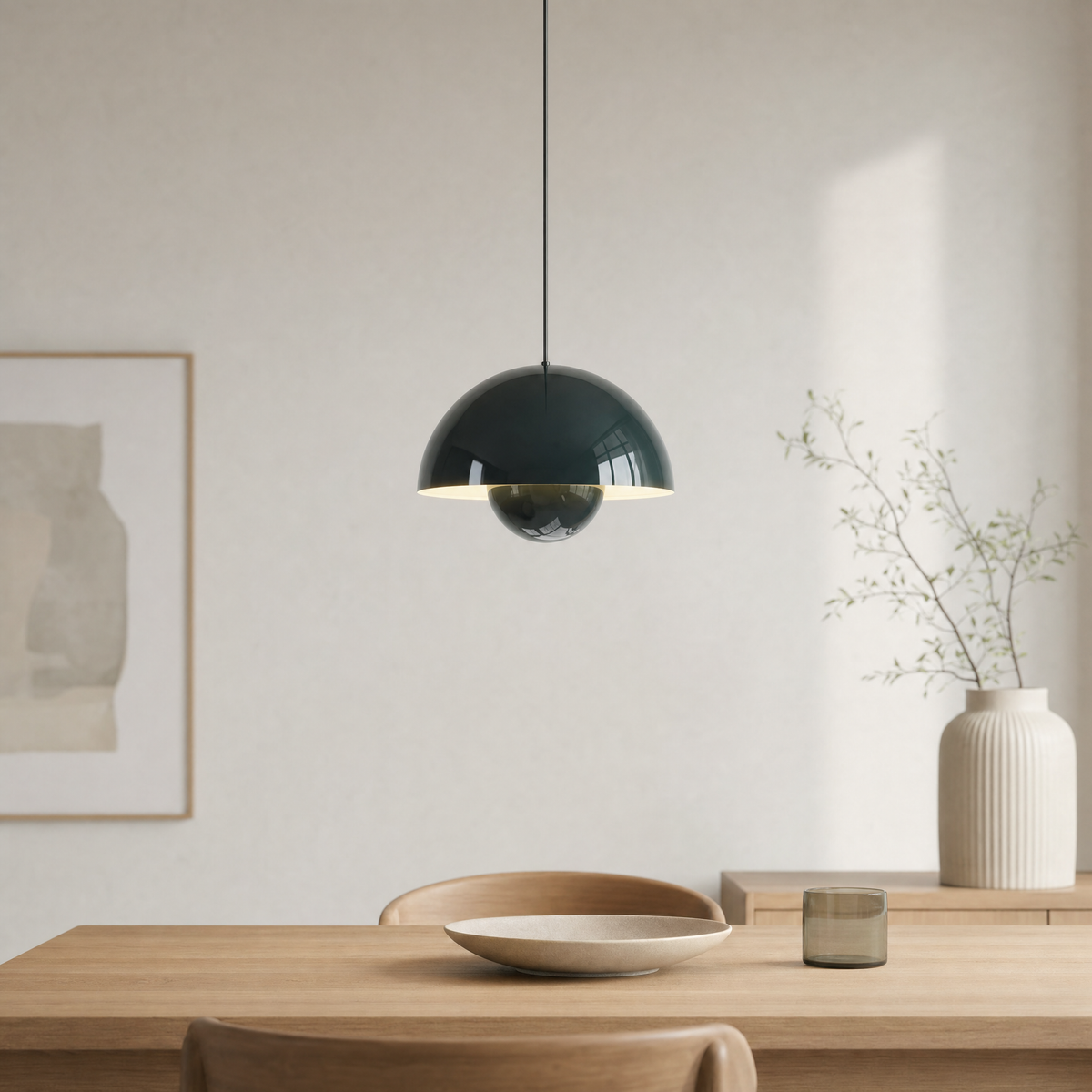 Beck Hanging Ceiling Light for Bedroom in green