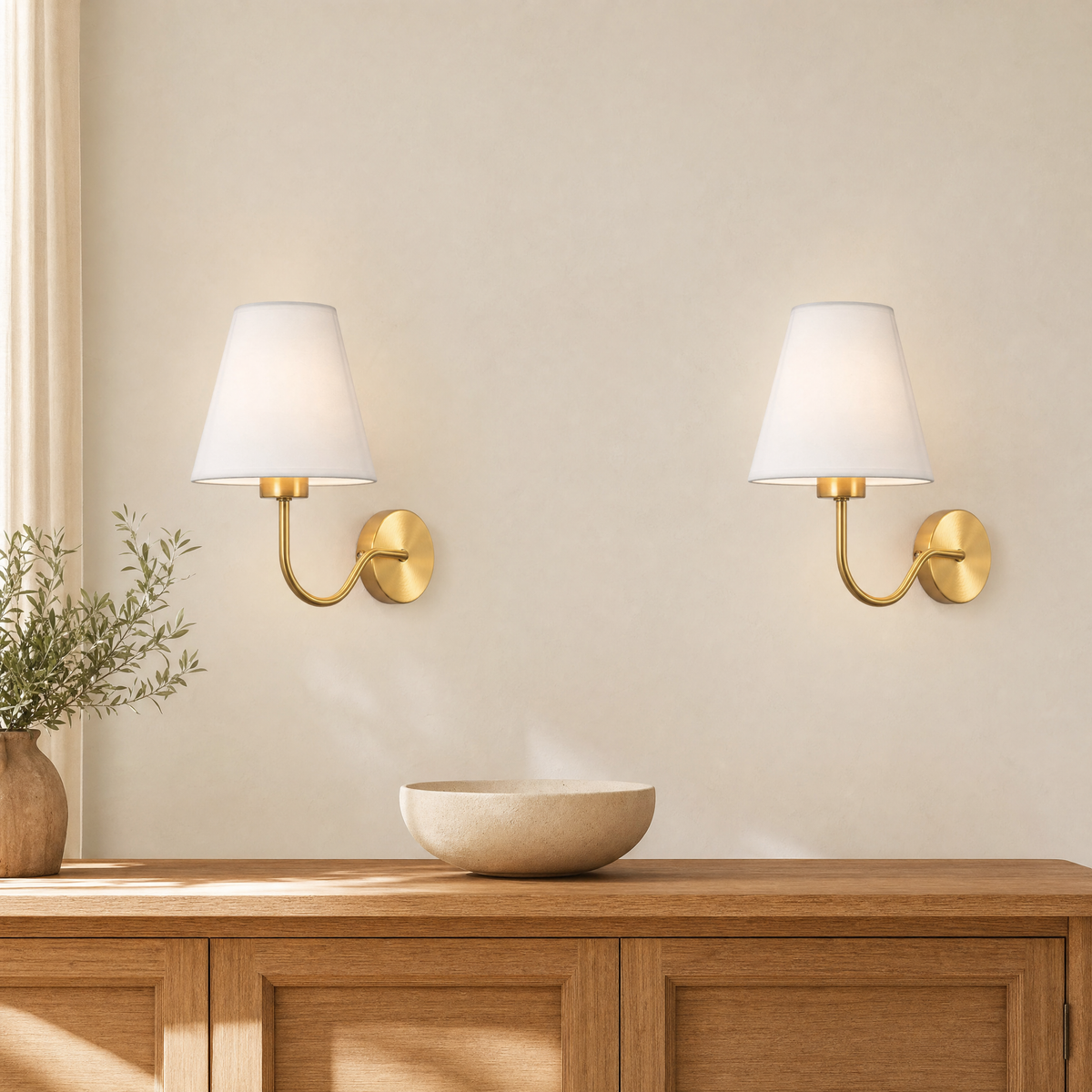 Myrtle Wall Light Fixture for Living Room in 2 pieces gold