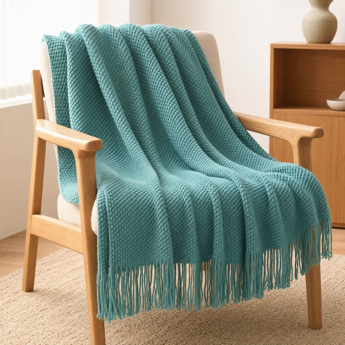 Skye Cozy Throw in lake green