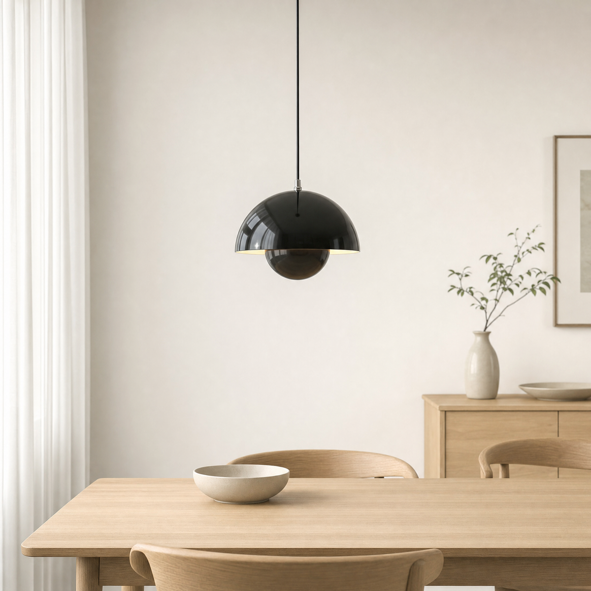 Beck Hanging Ceiling Light for Bedroom in black