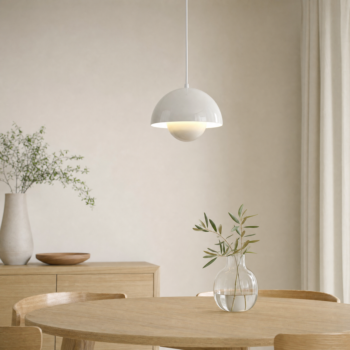 Beck Hanging Ceiling Light for Bedroom in white