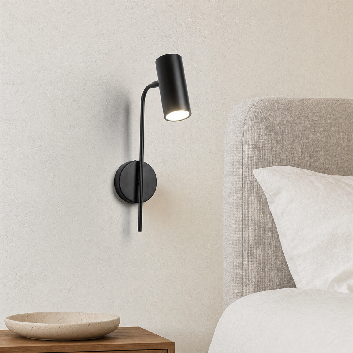 Alder Wall Light Fixture for Bedroom in black