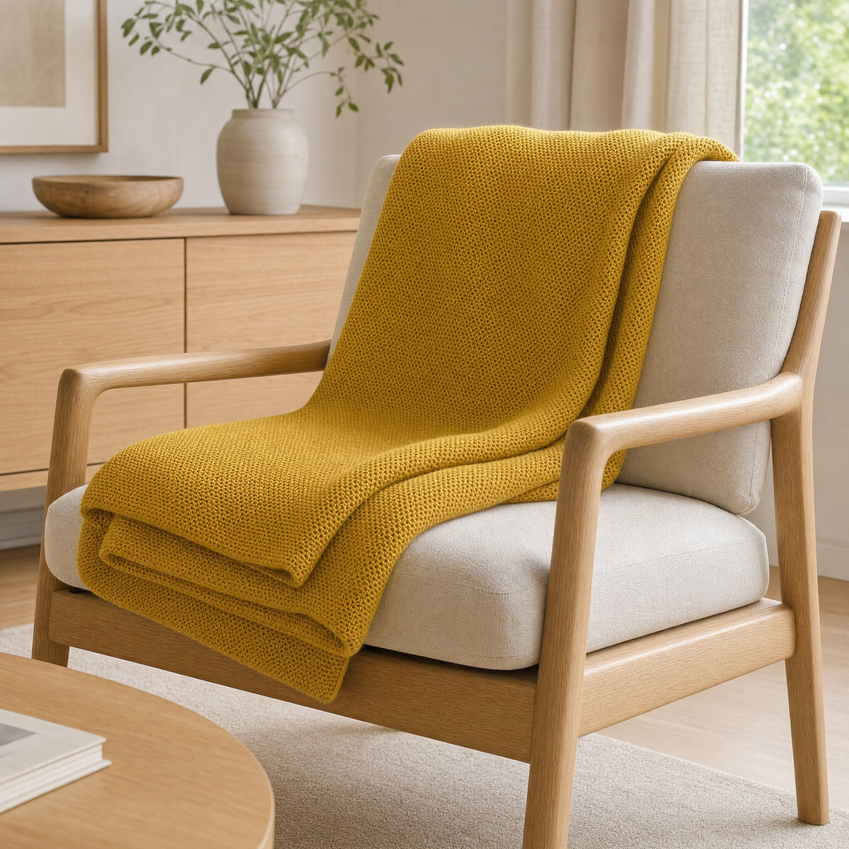 Bothy Cozy Throw in turmeric