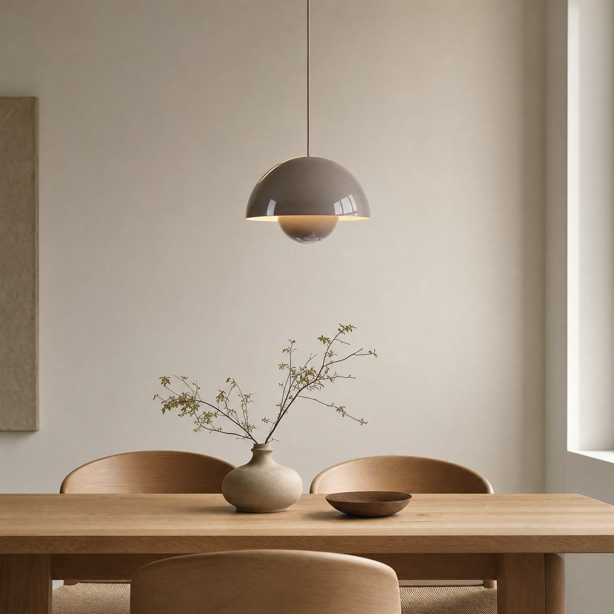 Beck Hanging Ceiling Light for Bedroom in mud grey