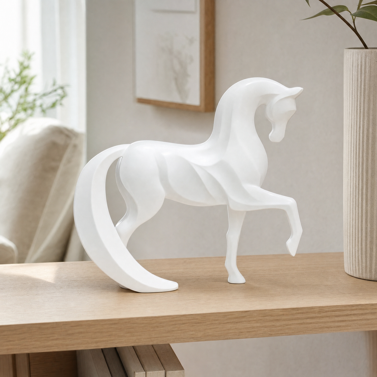 Gorse Shelf Decor for Living Room in horse white - b