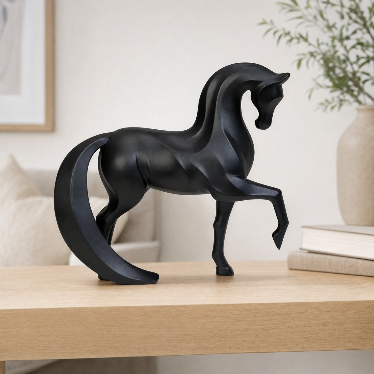 Gorse Shelf Decor for Living Room in horse black - b
