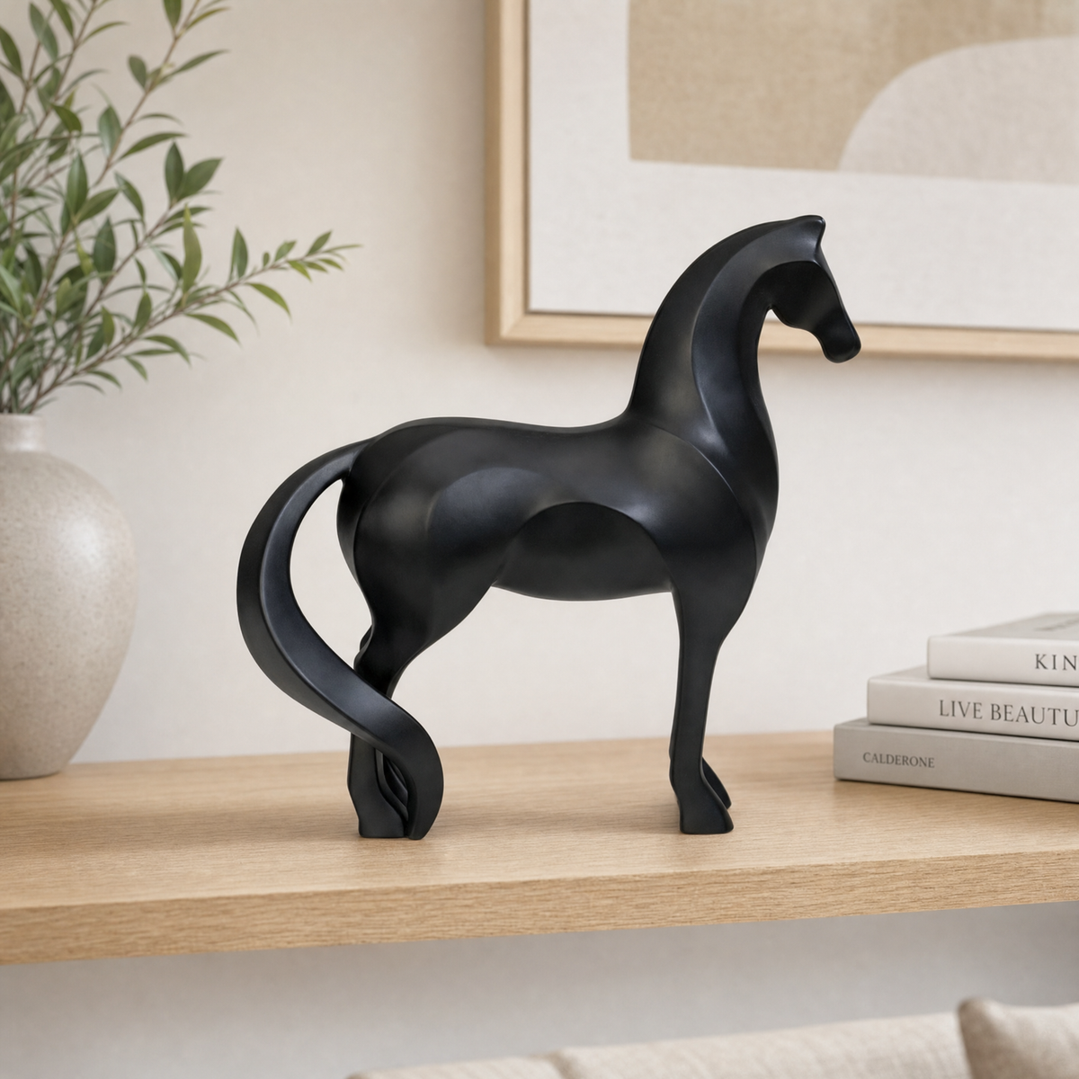 Gorse Shelf Decor for Living Room in horse black - a