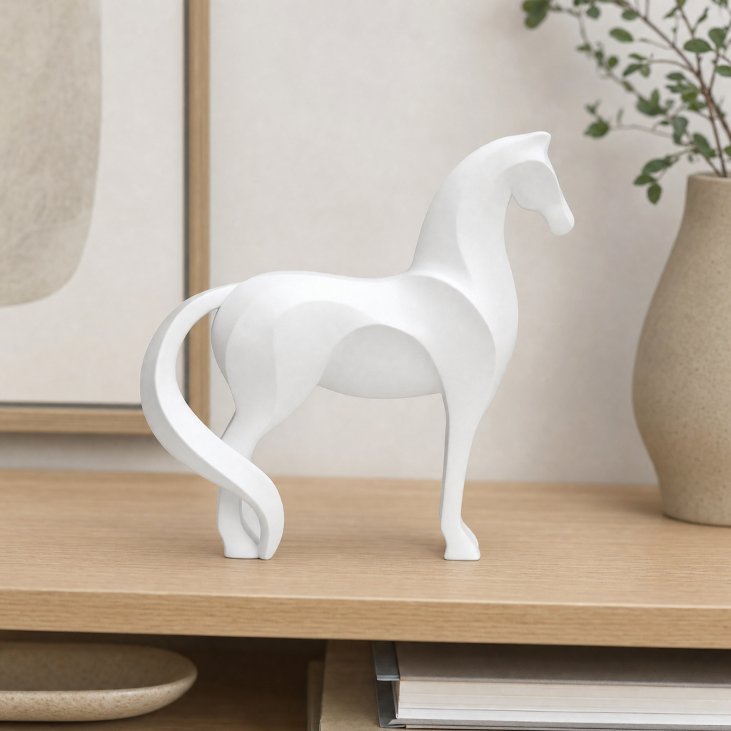 Gorse Shelf Decor for Living Room in horse white - a