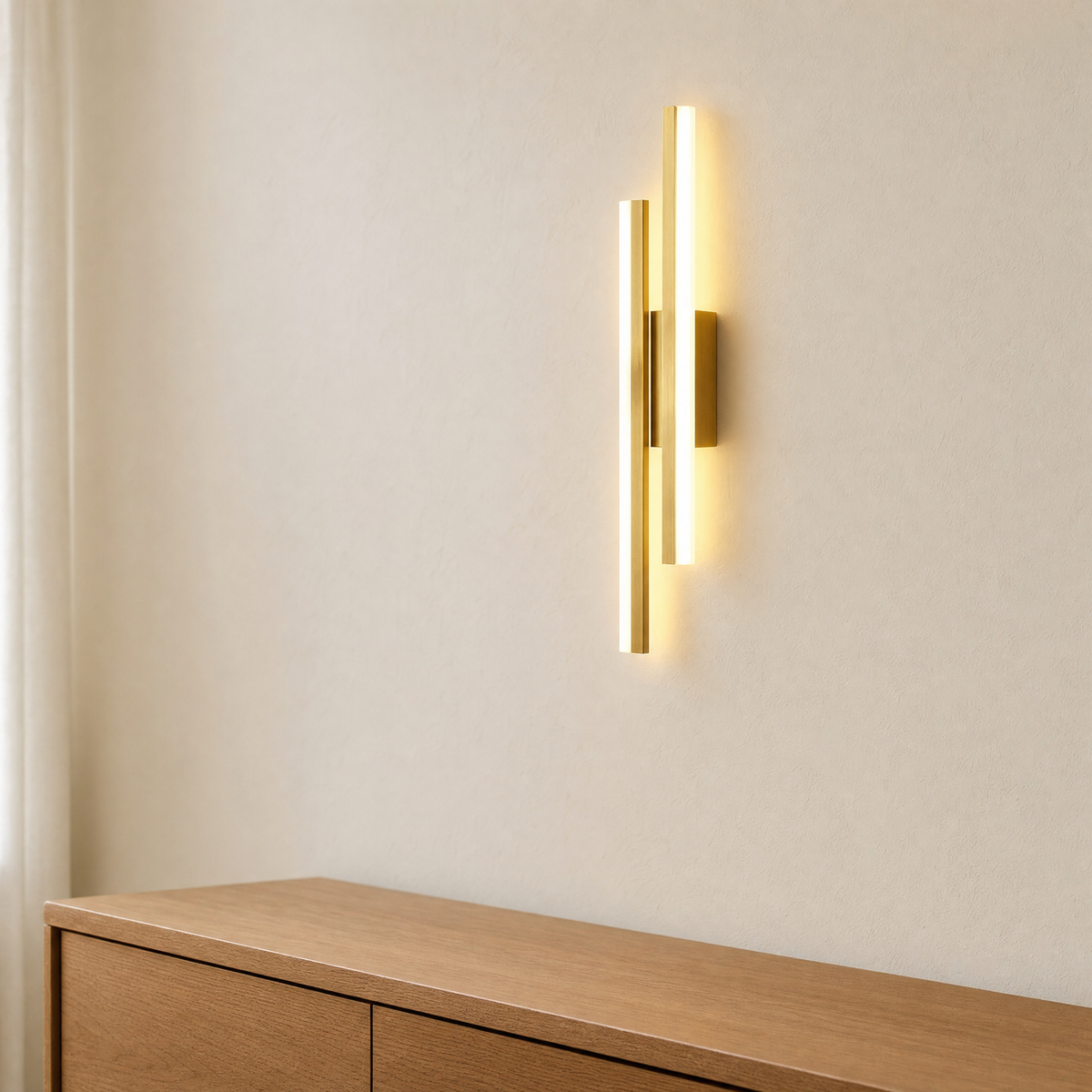 Orla Wall Light Fixture for Living Room in gold left
