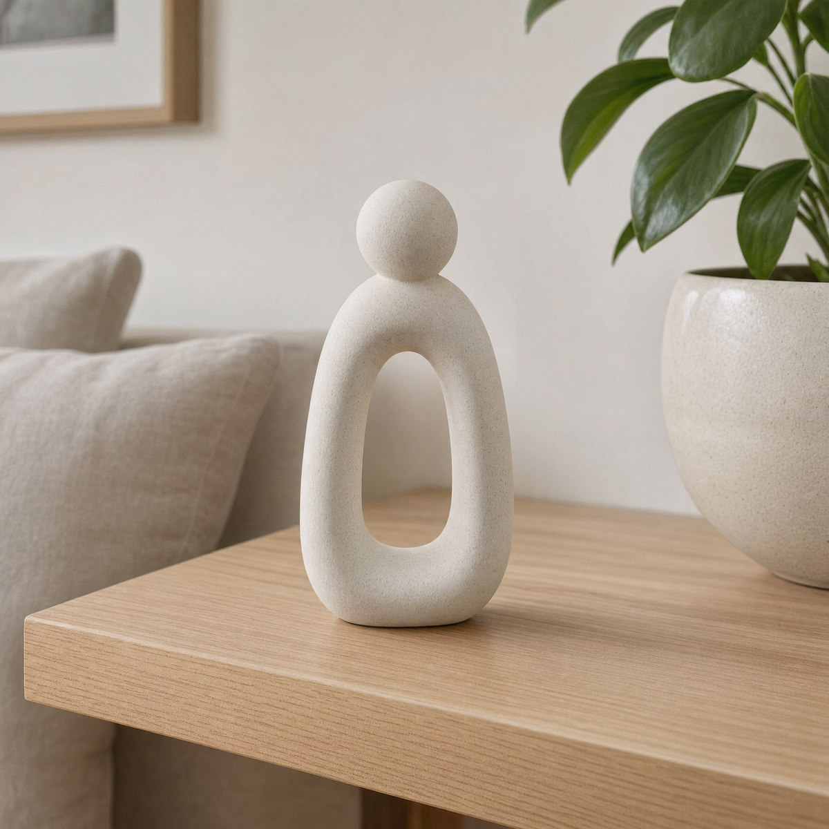 Balta Decor Object for Living Room in milky white