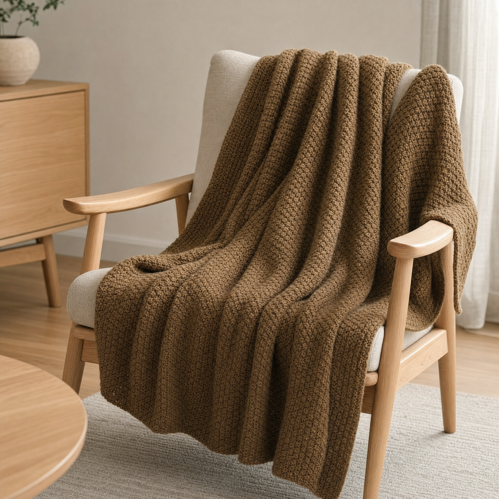 Cove Cozy Throw in dark brown