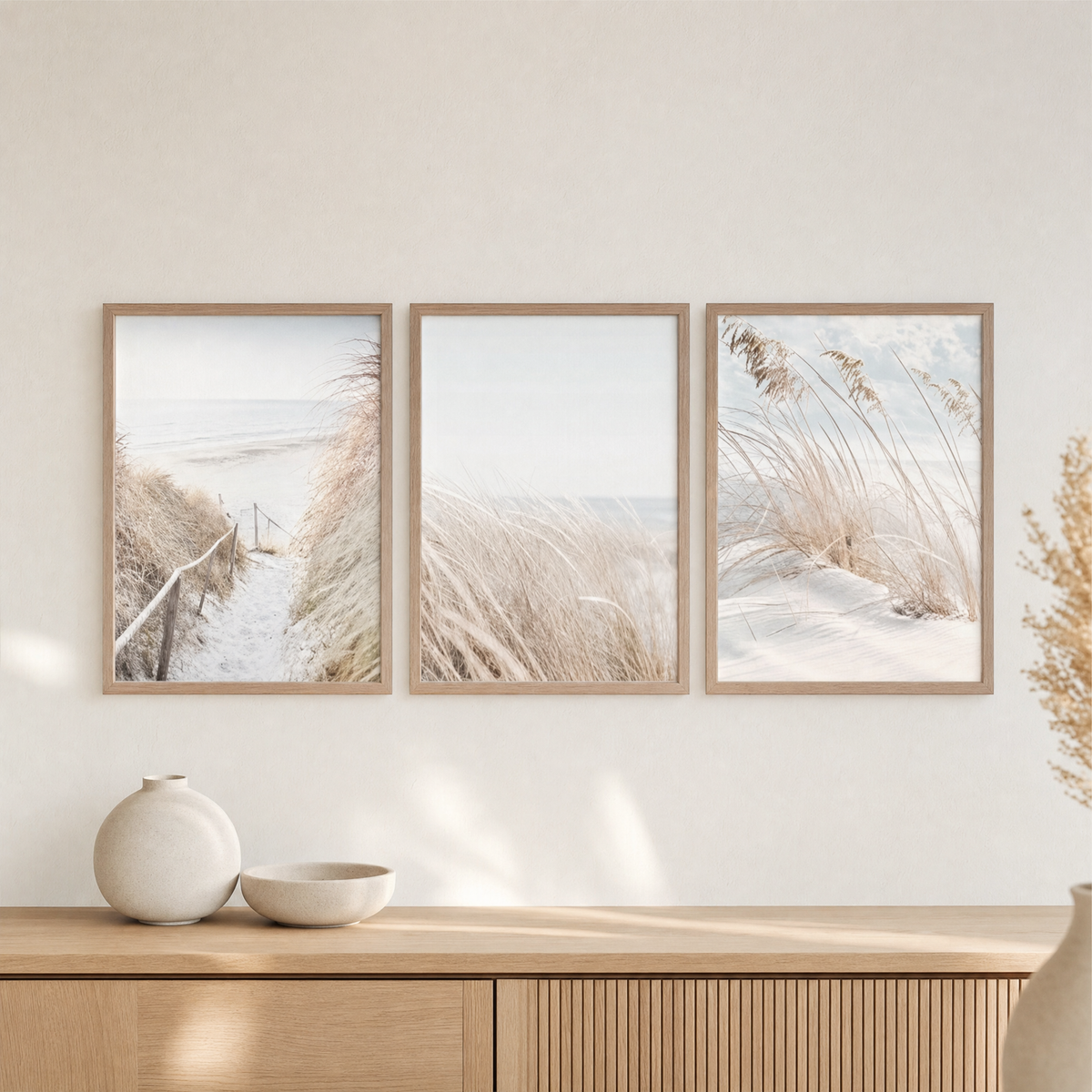 Broom Set of 3 for Living Room in beach dunes