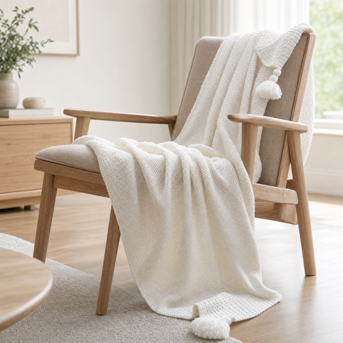 Sanday Sofa Throw in white