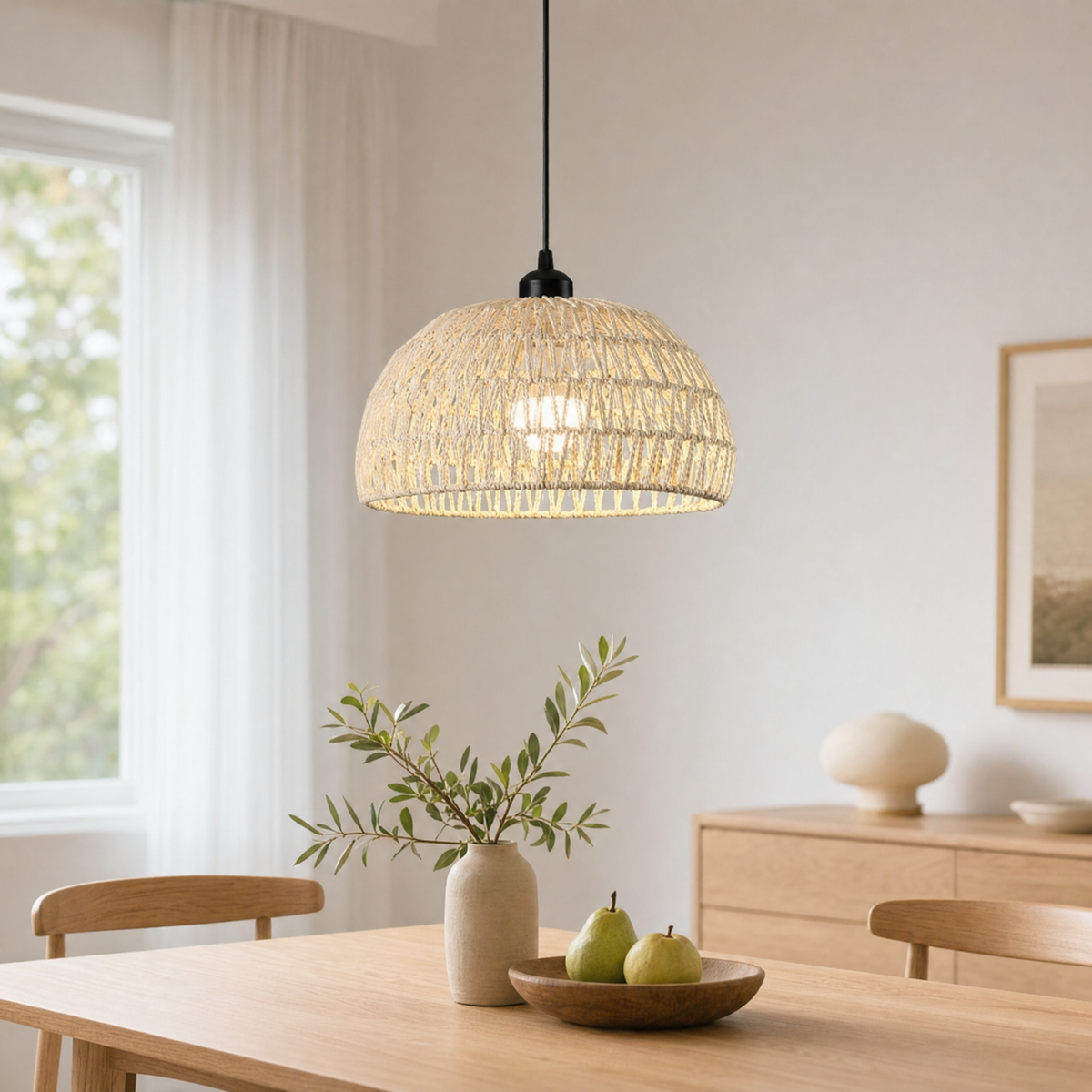 Vela Hanging Lamp in cream dome