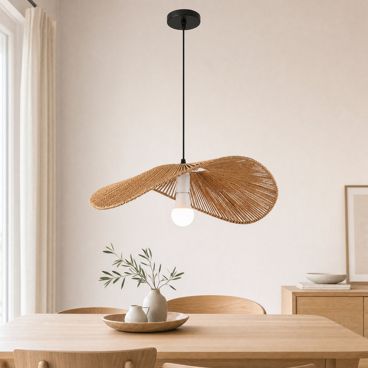 Vela Hanging Lamp in palm leaf