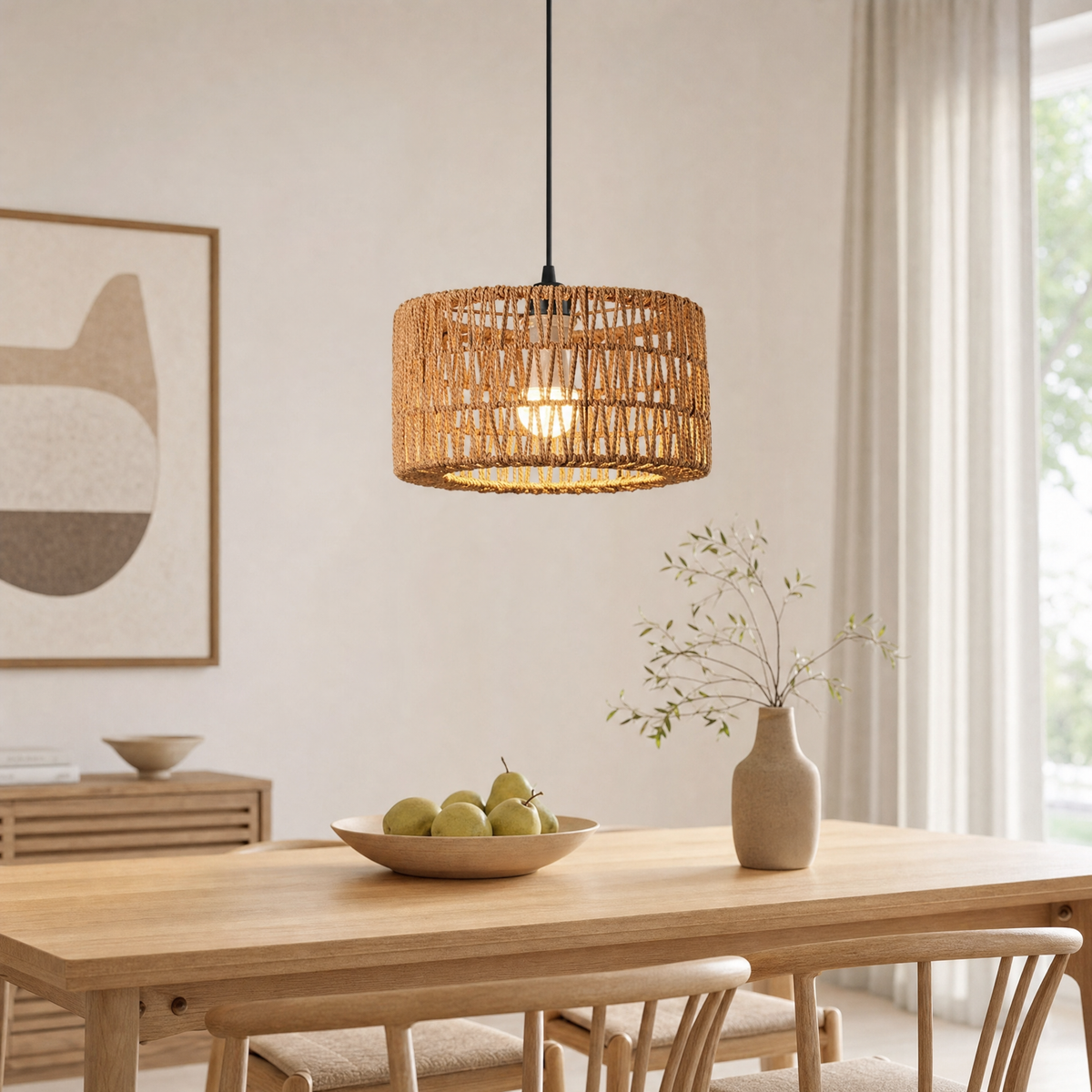 Vela Hanging Lamp in tall drum