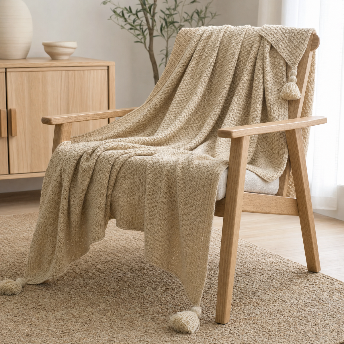 Sanday Sofa Throw in khaki
