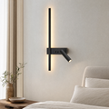 Melby Wall Mounted Lamp for Living Room in flat bar black left