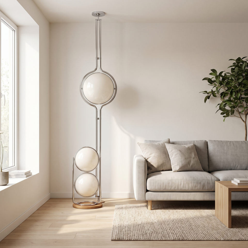 Glint Standing Light for Living Room in 2 ball ceiling pole
