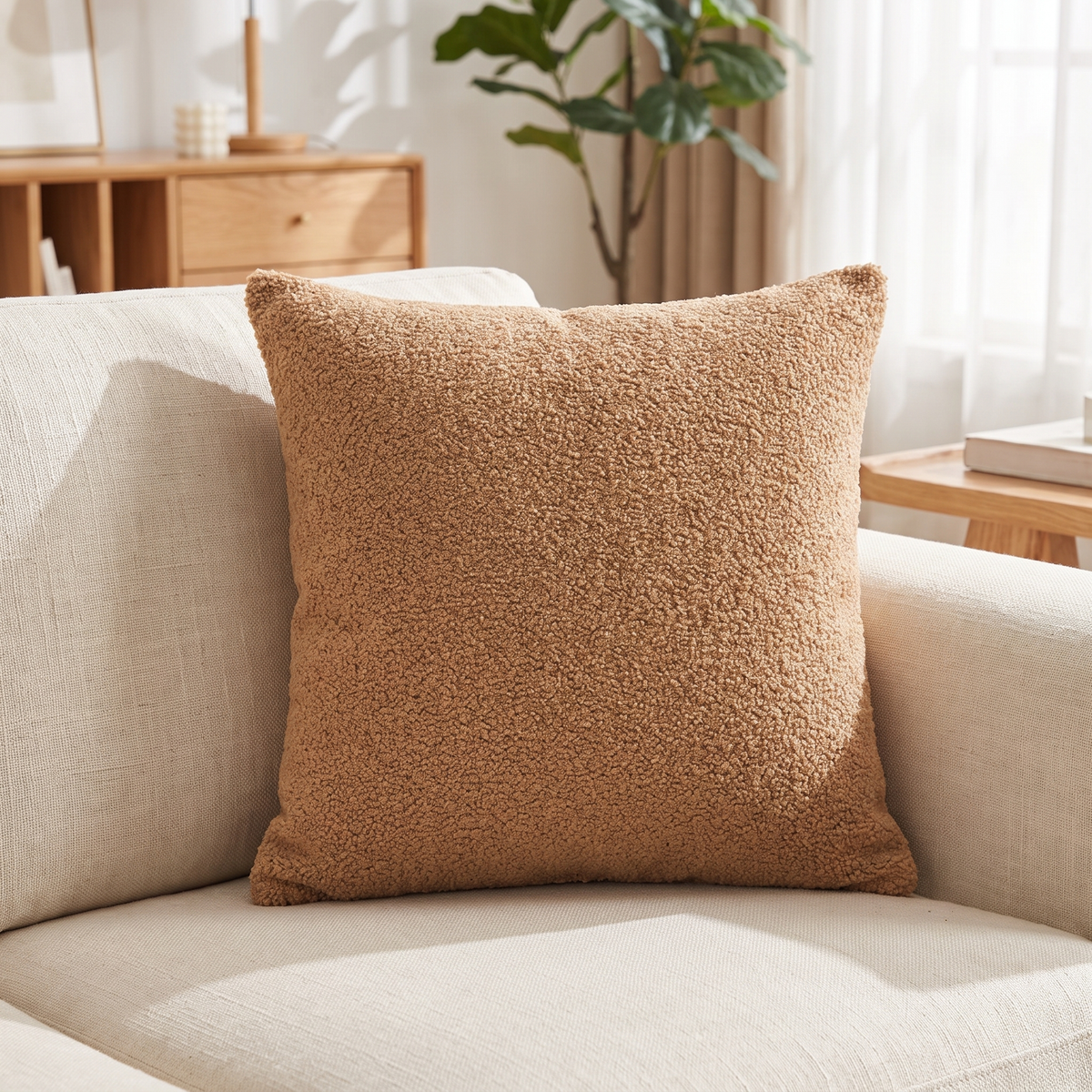 Uist Throw Pillow Cover for Living Room in coffee