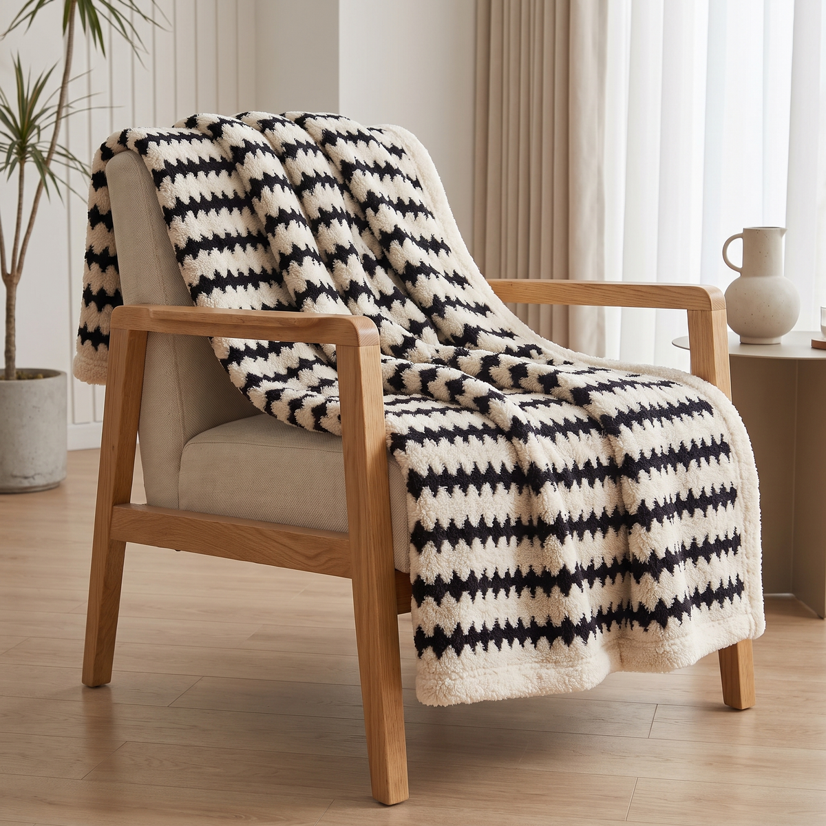Noup Cozy Throw in milky white