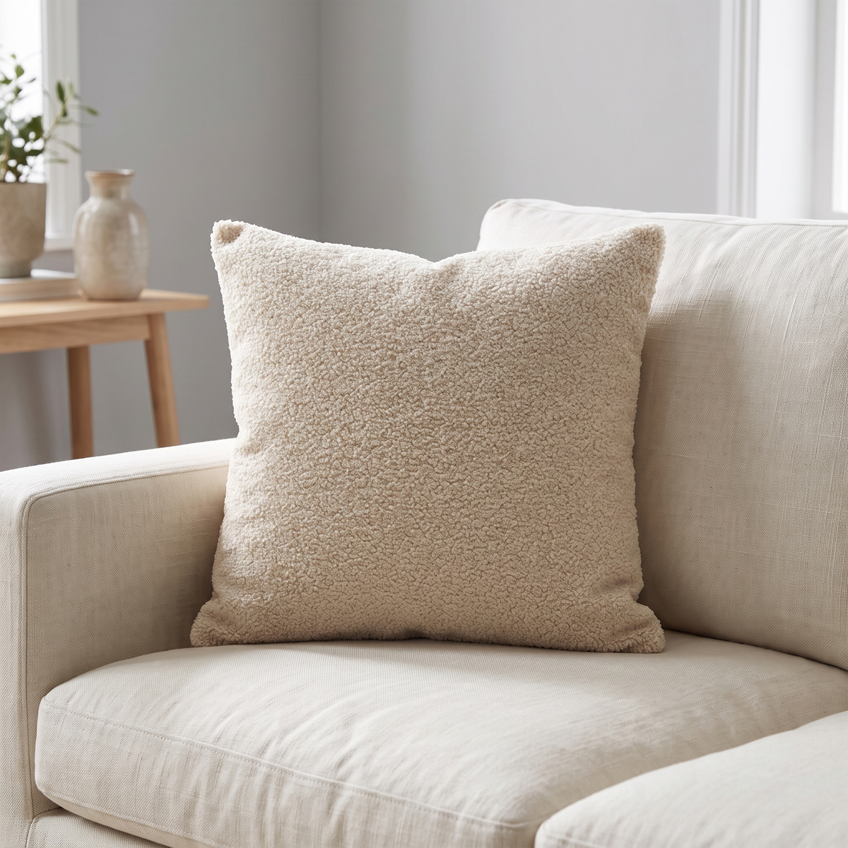 Uist Throw Pillow Cover for Living Room in white