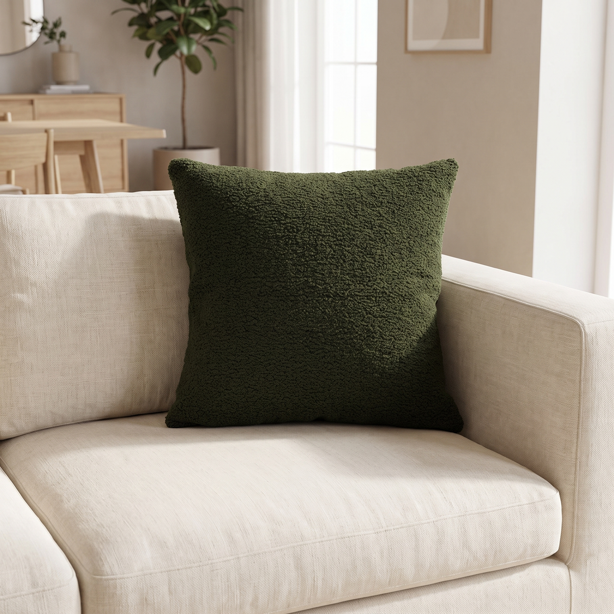 Uist Throw Pillow Cover for Living Room in dark green