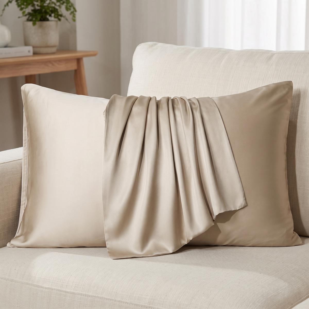 Arran Pillow Cover in champagne