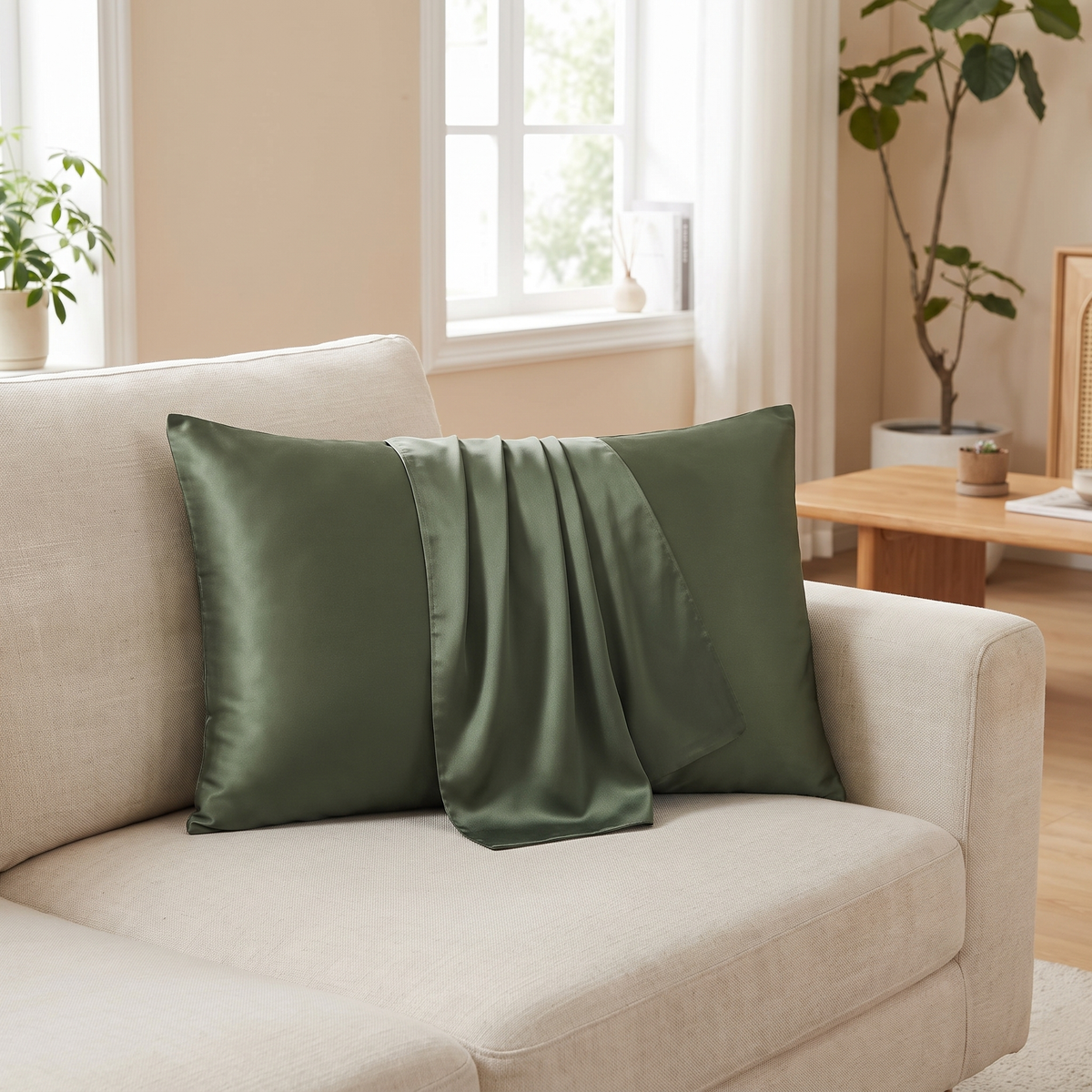 Arran Pillow Cover in dark green