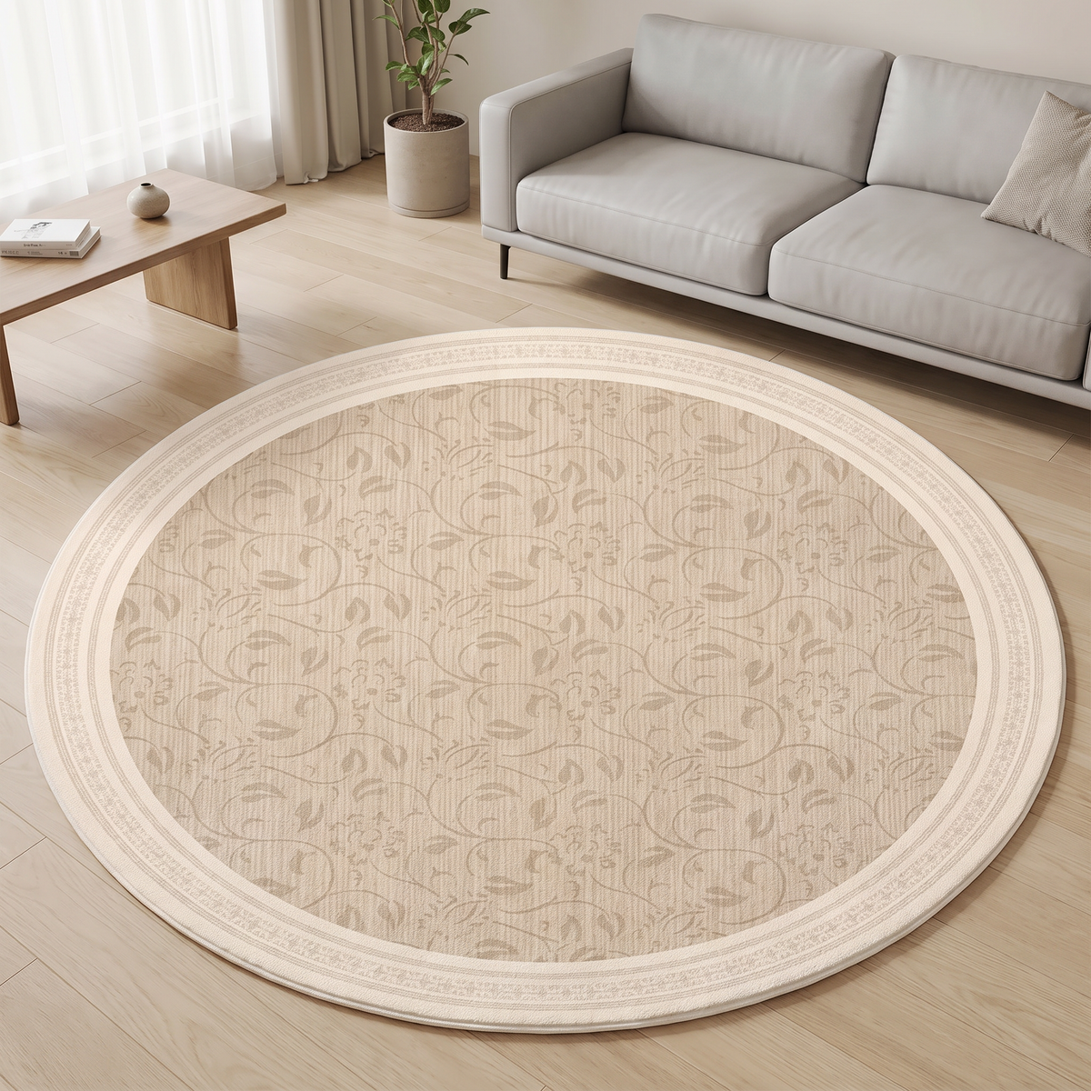 Esker Area Rug for Living Room in round floral