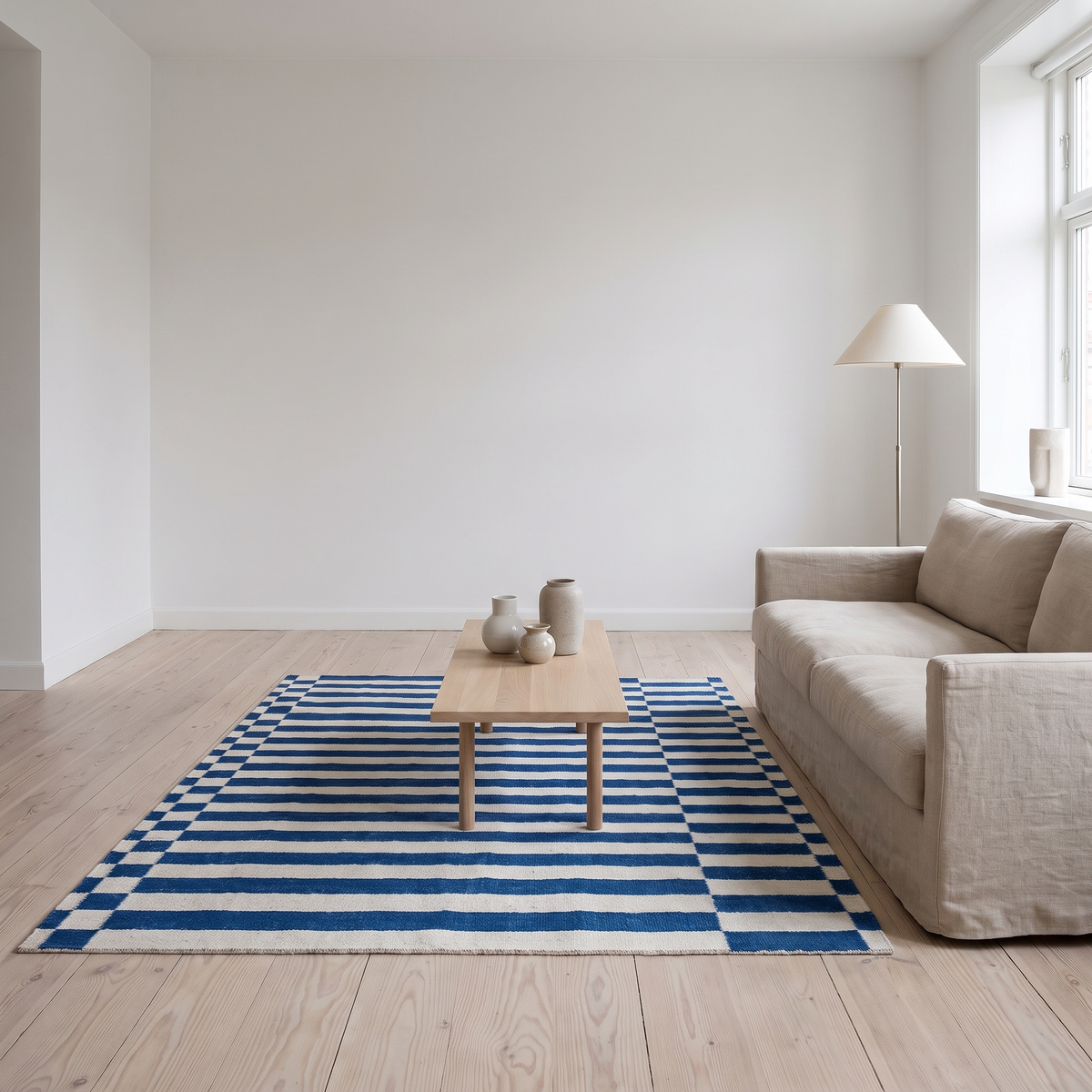 Glen Area Rug for Living Room in fine stripe