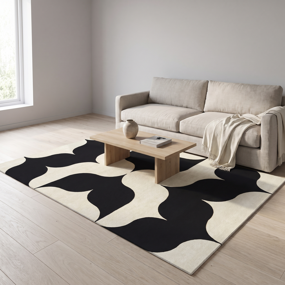 Glen Area Rug for Living Room in petal mono