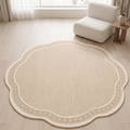 Esker Area Rug for Living Room in cream scallop