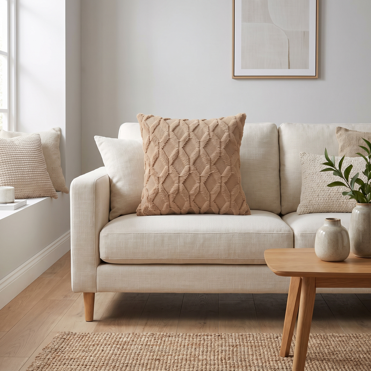 Fell Throw Pillow Cover for Living Room in brown