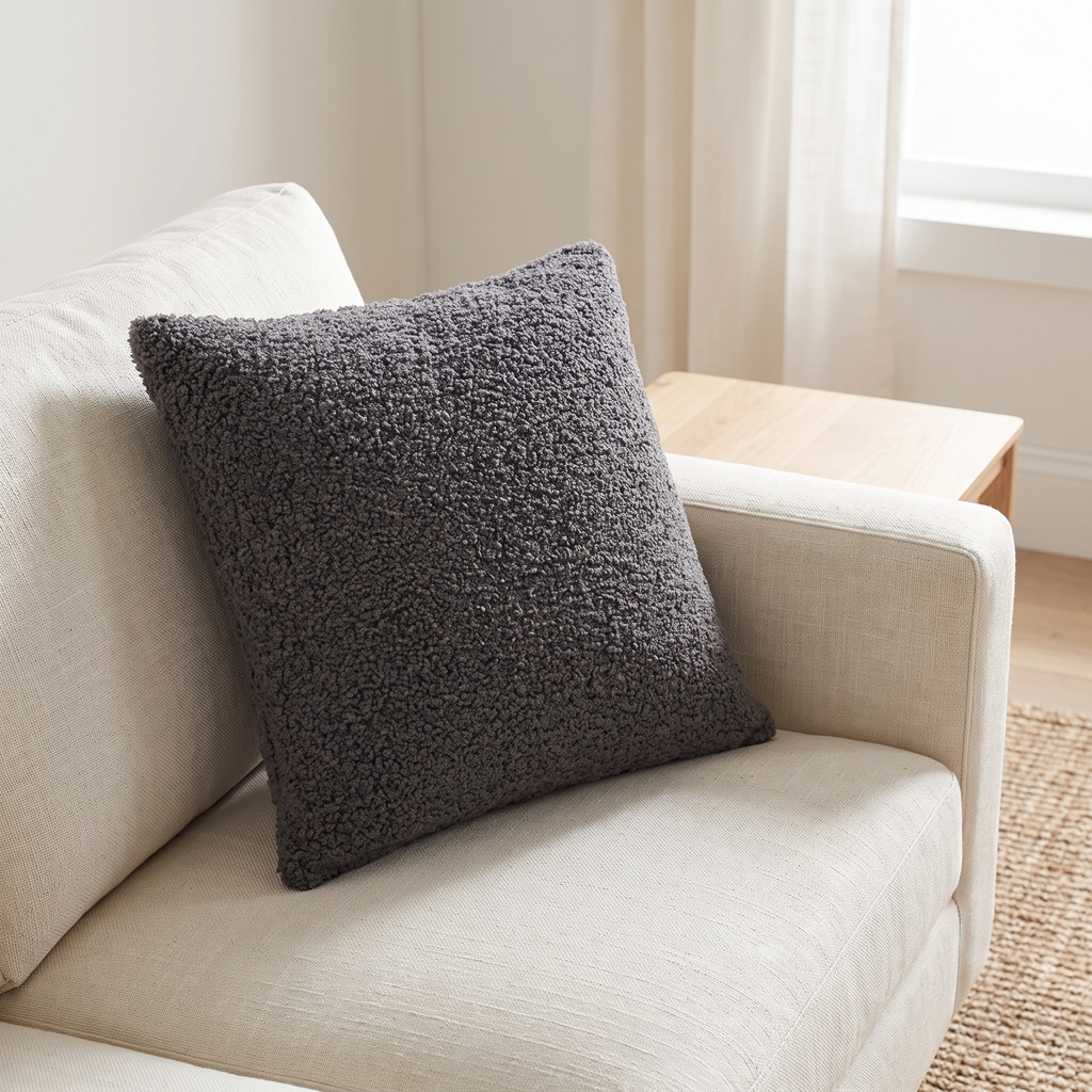 Vale Cushion Case for Living Room in charcoal grey