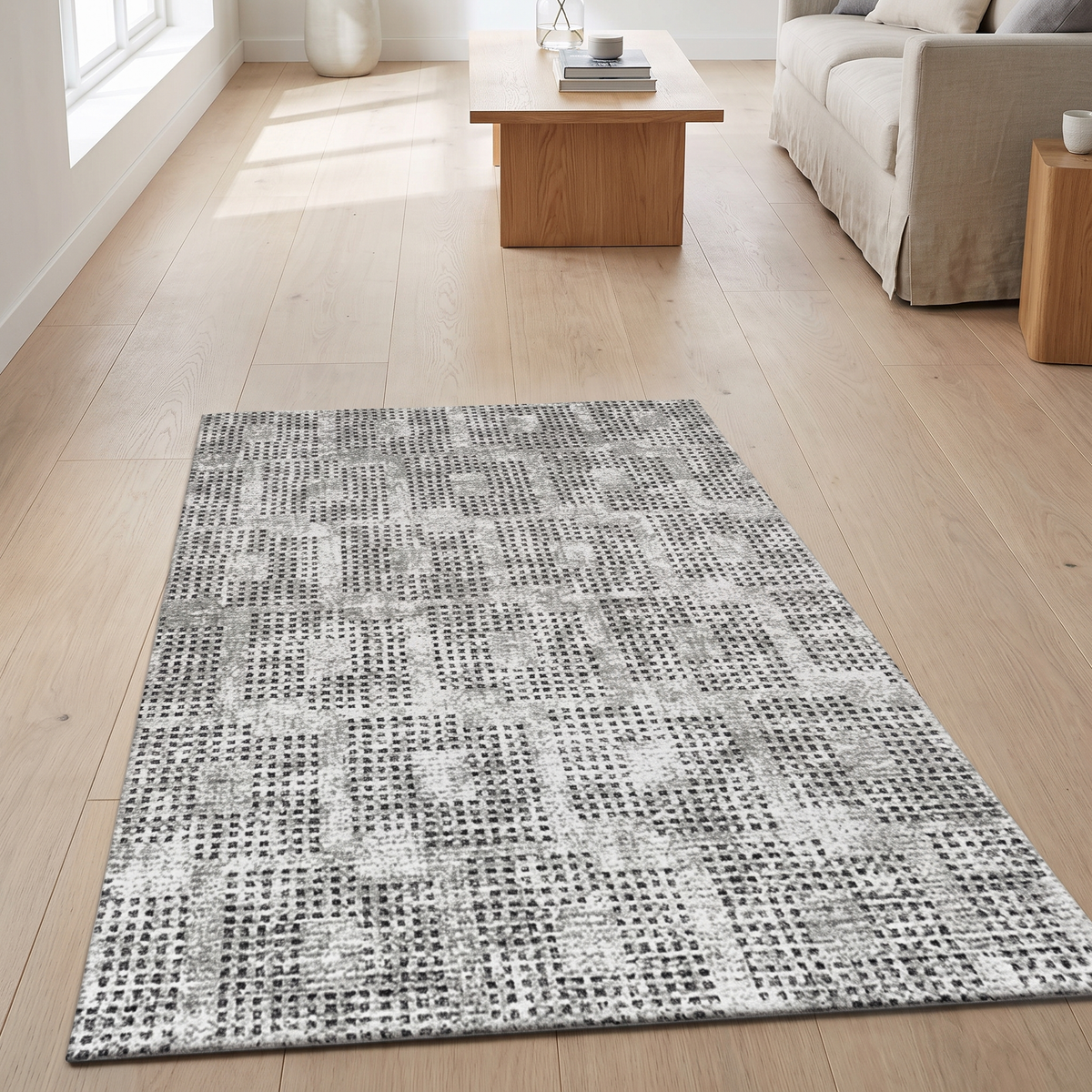 Fintry Area Rug for Living Room in light grey