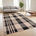 Fintry Area Rug for Living Room in beige plaid