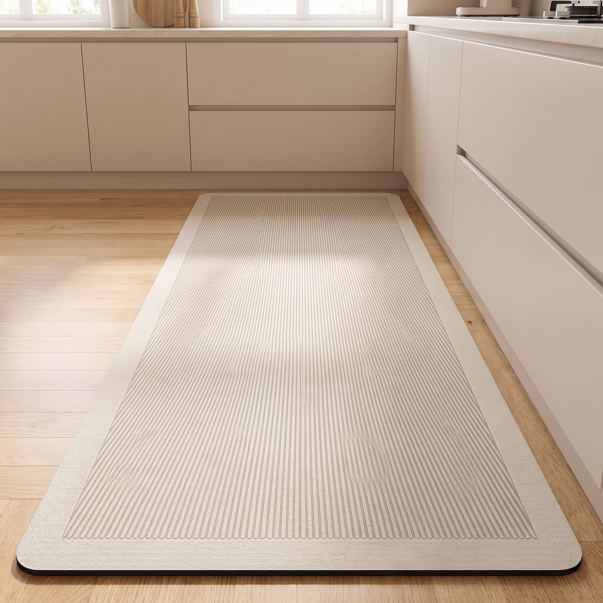 Ripple Non-Slip Mat for Kitchen in sand diagonal