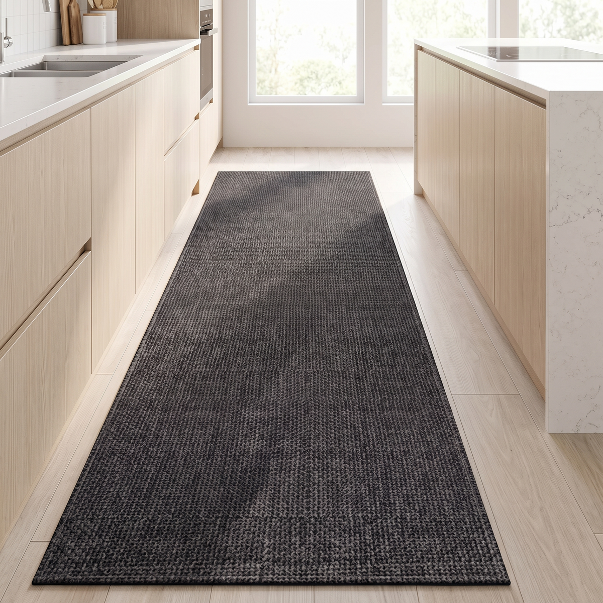 Knoll Area Rug for Kitchen in charcoal