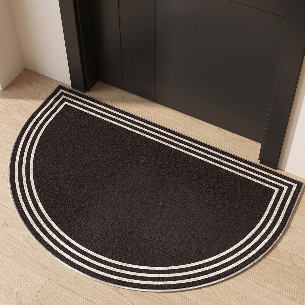 Field Area Rug for Garden in brown fine border
