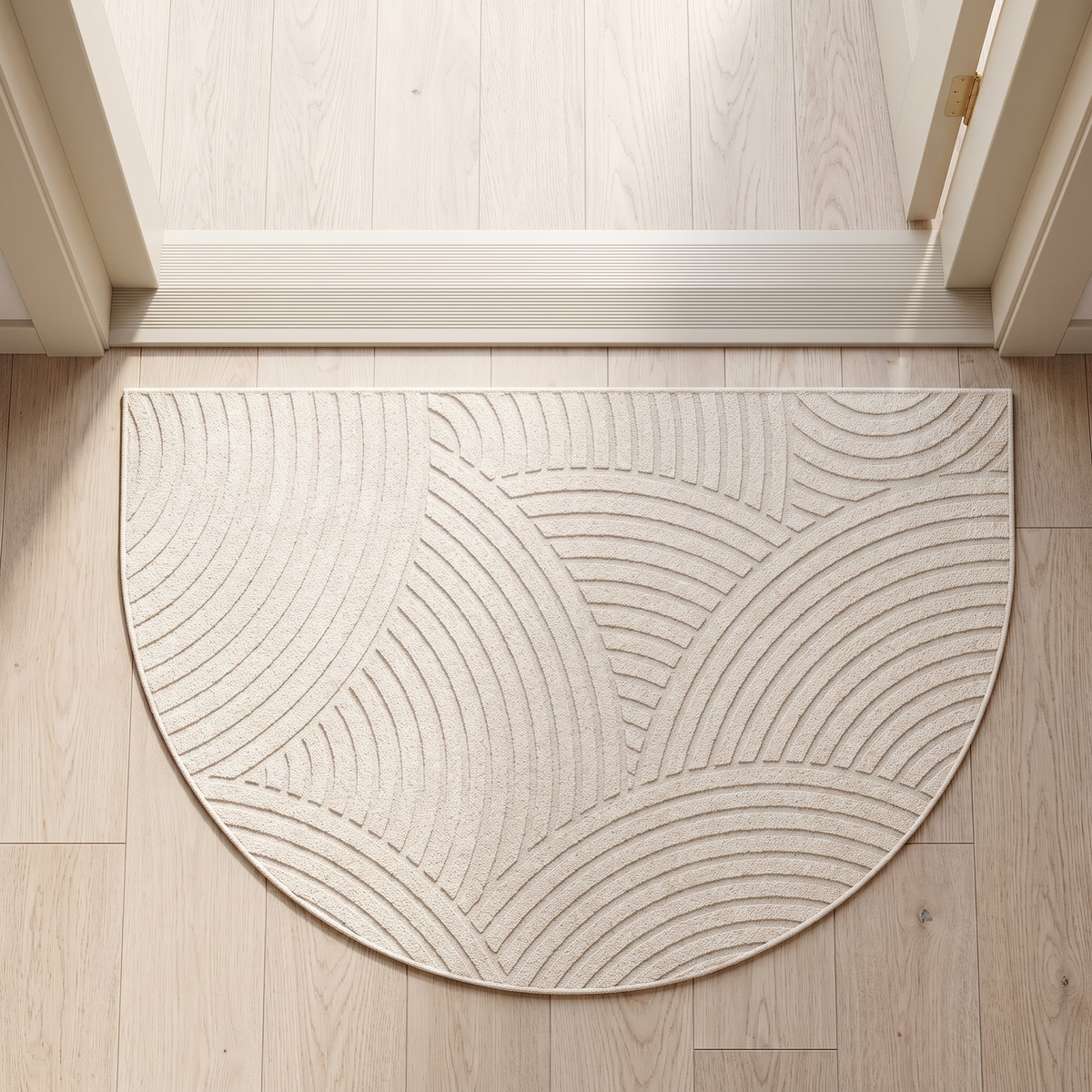 Field Area Rug for Garden in cream arc pattern