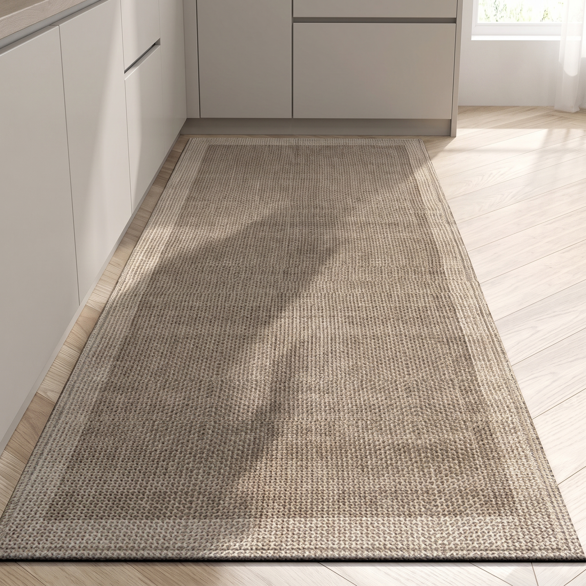 Knoll Area Rug for Kitchen in taupe