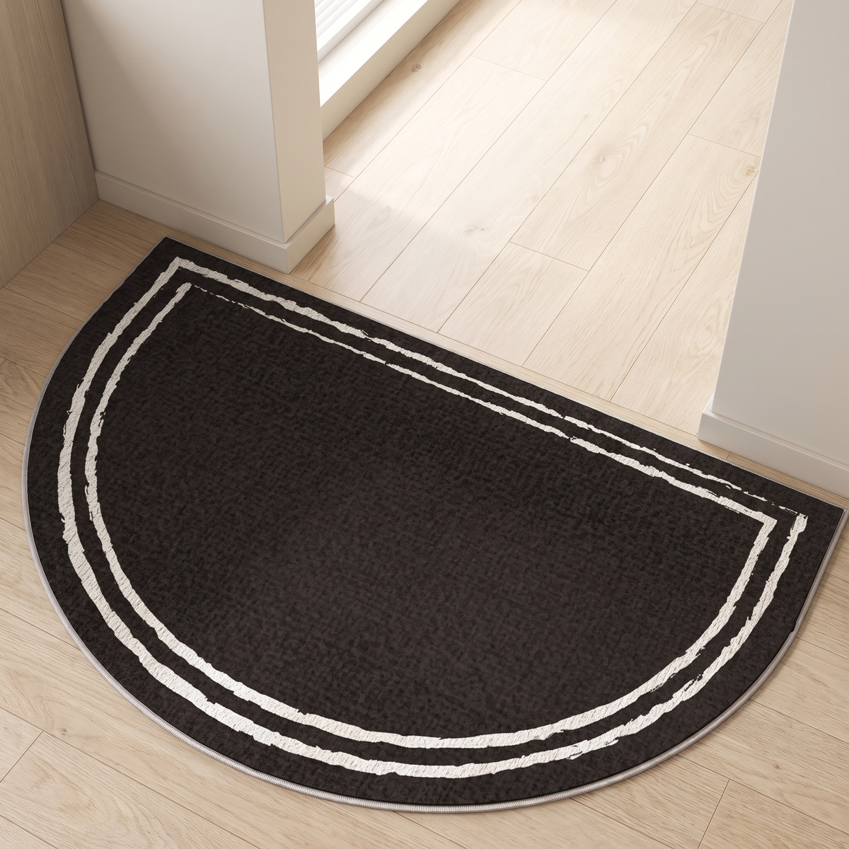 Field Area Rug for Garden in black white border