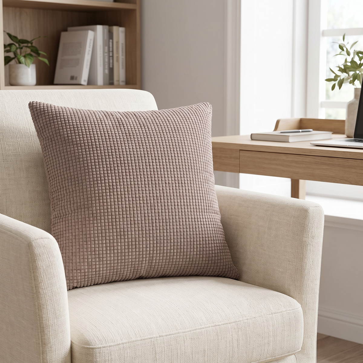 Chalk Cushion Case for Office in taupe
