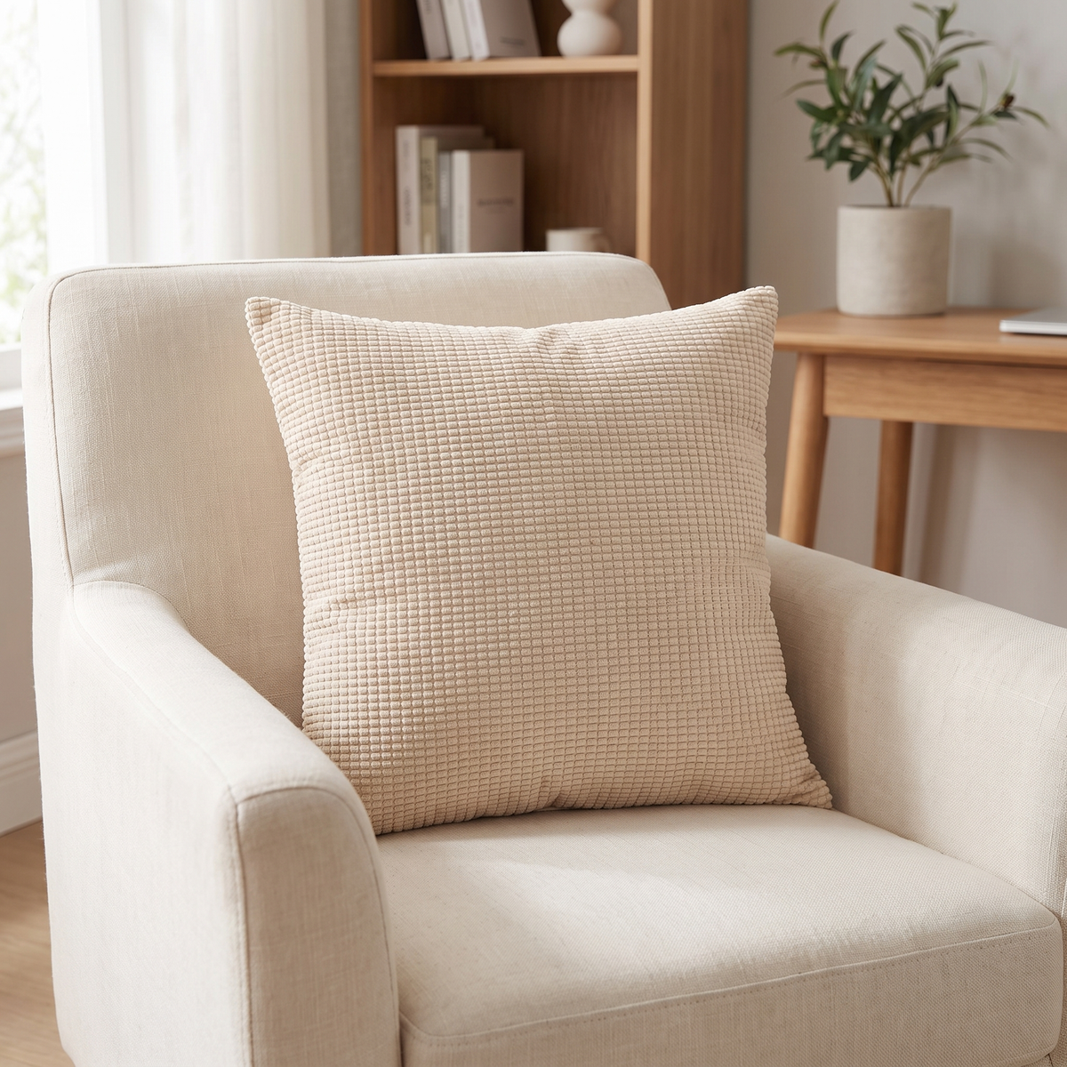 Chalk Cushion Case for Office in beige