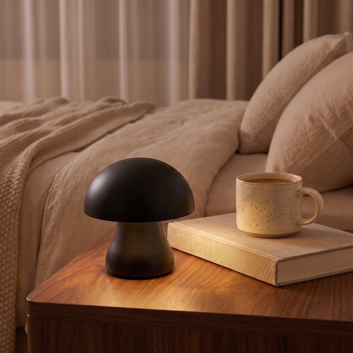 Rill Bedside Light for Bedroom in Black